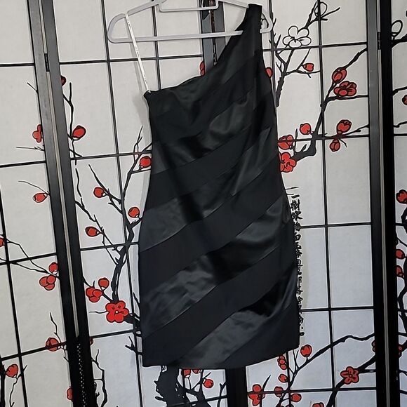 Oleg Cassini One Shoulder Body Con Bandage Y2k Dress - Picture 2 of 9